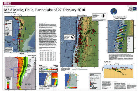 EARTHQUAKE SUMMARY MAP  U.S. DEPARTMENT OF THE INTERIOR U.S. GEOLOGICAL SURVEY  M8.8 Maule, Chile, Earthquake of 27 February 2010