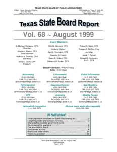 TEXAS STATE BOARD OF PUBLIC ACCOUNTANCY William Treacy, Executive DirectorFAX333 Guadalupe, Tower 3, Suite 900