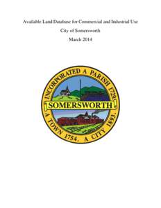 Available Land Database for Commercial and Industrial Use City of Somersworth March 2014 Section 1: Route 9- High Street Corridor 1. Indian Brook Commons