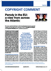 Parody in the EU: a view from across the Atlantic, Intellectual Property, September 2014