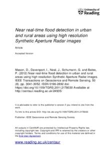 Near real-time flood detection in rural and urban areas using high resolution Synthetic Aperture Radar images