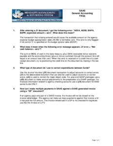SAAS FAQs - General Accounting