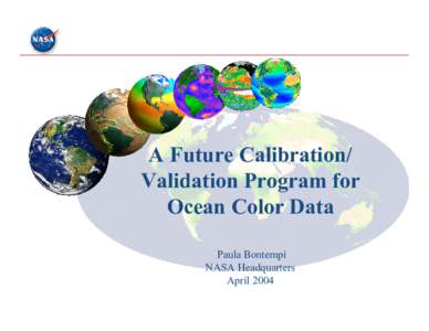 A Future Calibration/ Validation Program for Ocean Color Data Paula Bontempi NASA Headquarters April 2004