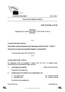 [removed]EUROPEES PARLEMENT Subcommissie veiligheid en defensie  SEDE_PV(2015)01_21v01-00