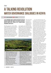 FOCUS  A TALKING REVOLUTION WATER GOVERNANCE DIALOGUES IN KENYA TEXT | Maya Rebermark PHOTO | Istock The project broke