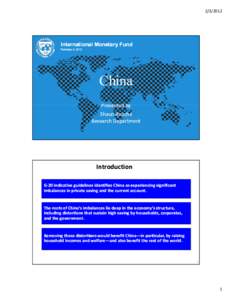 China; Presention by Shaun Roache -- Analyzing (External) ImbalancesThursday, February 2, 2012, Washington, D.C.
