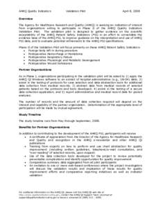 AHRQ Quality Indicators  Validation Pilot April 8, 2008