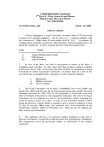 Central Information Commission 2 Floor, B –Wing, August Kranti Bhawan Bhikaji Cama Place, R.K. Puram New Delhi[removed]nd