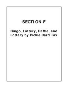 Gaming / Lotteries / Raffle / Taxation in the United States / Tax / Bingo / Gambling / Games