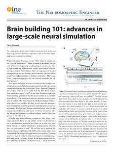 [removed][removed]Brain building 101: advances in large-scale neural simulation Chris Eliasmith The construction of the world’s largest functional brain model and
