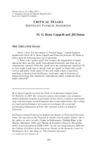 Theatre Survey 52:1 (May 2011) # American Society for Theatre Research 2011 doi:[removed]S0040557411000081 CRITICAL STAGES EDITED BY PATRICK ANDERSON