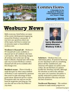 A Newsletter for the Residents of Wesbury’s Cribbs Residential Center and Thoburn Village  January 2015