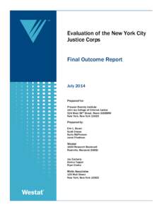 Evaluation of the New York City Justice Corps Final Outcome Report July 2014