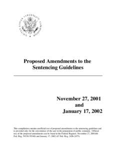Proposed Amendments to the Sentencing Guidelines