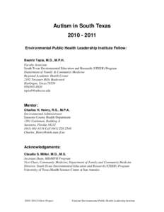 Psychiatry / Pervasive developmental disorders / Claudia S. Miller / Epidemiology of autism / Seaver Autism Center / Autism / Health / Abnormal psychology