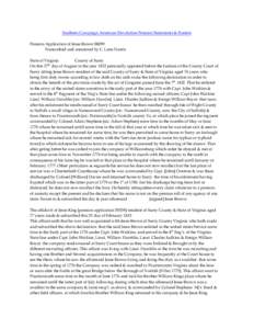 Southern Campaign American Revolution Pension Statements & Rosters Pension Application of Jesse Brown S8099 Transcribed and annotated by C. Leon Harris State of Virginia County of Surry On this 27th day of August in the 