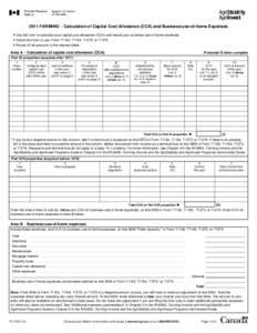 2011 FARMING – Calculation of Capital Cost Allowance (CCA) and Business-use-of-home Expenses  Use this form to calculate your capital cost allowance (CCA) and record your business-use-of-home expenses.  Attach this f