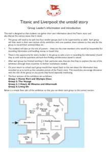 Titanic and Liverpool: the untold story Group Leader’s information and introduction This trail is designed so that students can gather their own information about the Titanic story and also discuss the various issues t