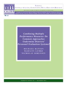 NATIONAL CENTER for ANALYSIS of LONGITUDINAL DATA in EDUCATION RESEARCH TRACKING EVERY STUDENT’S LEARNING EVERY YEAR A program of research by the American Institutes for Research with Duke University, Northwestern Univ