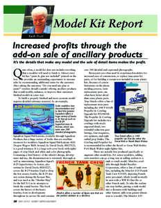 Model Kit Report Keith Pruitt Increased profits profit through the add-on sale of ancillary products