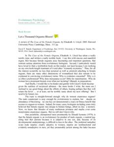 Let a Thousand Orgasms Bloom! A review of The Case of the Female Orgasm, by Elisabeth A. Lloyd.