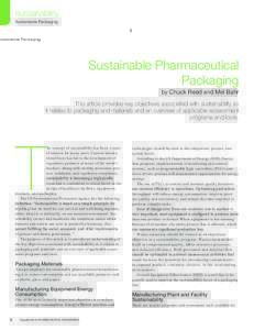 sustainability Sustainable Packaging Sustainable Pharmaceutical Packaging by Chuck Reed and Mel Bahr
