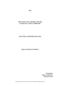 States and territories of Australia / Electorates of the Australian Capital Territory / Capital districts and territories / Australia / Human Rights Act / Australian Capital Territory