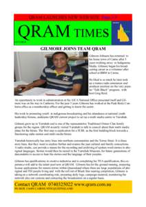 QRAM LAUNCHES NEW WEB SITE Page 2-3  QRAM TIMEs Cairns