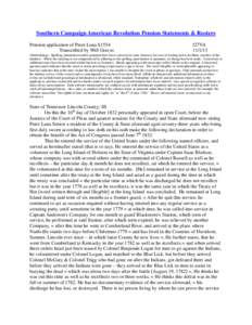 Southern Campaign American Revolution Pension Statements & Rosters Pension application of Peter Luna S1554 Transcribed by Will Graves f27VA[removed]