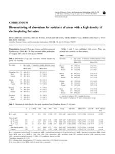 Analytical chemistry / Detection limit / Measurement / Hexavalent chromium / Standard deviation / Reference range / Chromium / Statistics / Chemistry / Occupational safety and health