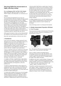 Directional Reflection measurements on