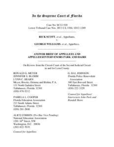 In the Supreme Court of Florida _____________________________ Case No. SC12-520 Lower Tribunal Case Nos[removed]CA 1584, 1D12-1269 _____________________________