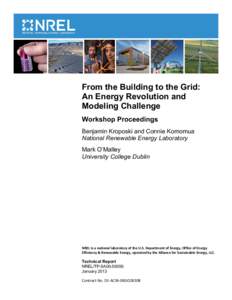 From the Building to the Grid: An Energy Revolution and Modeling Challenge: Workshop Proceedings
