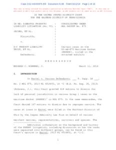 Multidistrict litigation / Federal Rules of Civil Procedure / Personal jurisdiction / Motion / Class action / Dudnikov v. Chalk & Vermilion / Piper Aircraft Co. v. Reyno / Civil procedure / Law / Lawsuit