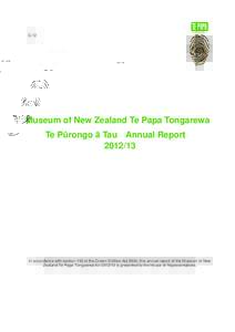 G.12  Museum of New Zealand Te Papa Tongarewa Te Pūrongo ā Tau Annual Report[removed]
