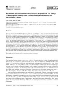 Zootaxa, Revalidation and redescription of Bungona illiesi (Lugo-Ortiz & McCafferty)...
