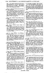 7234 SUPPLEMENT TO THE LONDON GAZETTE, 18 JULY, 1917. duty. At a critical period he showed great dash and initiative in leading his men to the