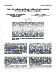 Journal of Abnormal Psychology 2013, Vol. 122, No. 4, 951–960 © 2013 American Psychological Association 0021-843X/13/$12.00 DOI: a0034933