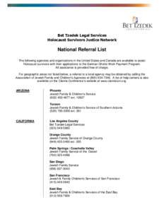 HSJN National Referral List