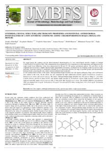 SYNTHESIS, CRYSTAL STRUCTURE, SPECTROSCOPY PROPERTIES AND POTENTIAL ANTIMICROBIAL POTENTIALITIES OF A NEW SYNTHETIC COMPOUND: AMINO- CHLOROPYRIDINIUM DIAQUA DIOXALATO IRON(III) Jawher Abdelhak 1, Essghaier Badiaa 2,3*, T
