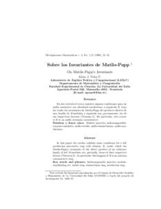 Divulgaciones Matem´aticas v. 4, No[removed]), 21–31  Sobre los Invariantes de Matlis-Papp ∗ On Matlis-Papp’s Invariants Alirio J. Pe˜ na P.