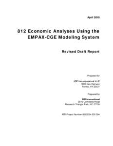812 Economic Analyses Using the EMPAX-CGE Modeling System: Revised Draft Report