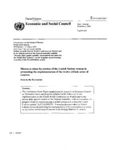United Nations / Violence against women / Sexism / United Nations Development Group / United Nations Population Fund / International development / United Nations International Research and Training Institute for the Advancement of Women / United Nations Security Council Resolution / Gender equality / Gender studies / Sociology / Social philosophy
