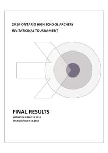 2 1 ONTARIO HIGH SCHOOL ARCHERY INVITATIONAL TOURNAMENT FINAL RESULTS WEDNESDAY MAY 18, 2010 THURSDAY MAY 19, 2010