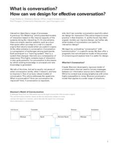 Human communication / Science / Conversation theory / Cybernetics / Sociology / Conversation / Gordon Pask / Interaction / Models of communication / Oral communication / Communication / Behavior