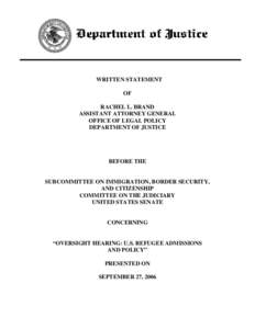 Terrorism / 107th United States Congress / Public safety / Definitions of terrorism / Patriot Act / United States Department of Homeland Security / Asylum in the United States / REAL ID Act / Counter-terrorism / National security / Security / Government