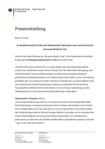 Logos der nachgeordneten Behörden  rechtsbündig bis Oberkante Schrift „Bundesministerium“ Pressemitteilung Berlin, 