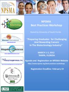 NPSMA Best Practices Workshop Hosted by University of South Florida www.biovest.com