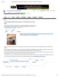 Local Nonprofits Honored for Contributions to the Arts ‑ New Brunswick, NJ Patch Like