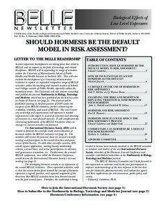 Biological Effects of Low Level Exposures A Publication of the Northeast Regional Environmental Public Health Center, University of Massachusetts, School of Public Health, Amherst, MA 01003